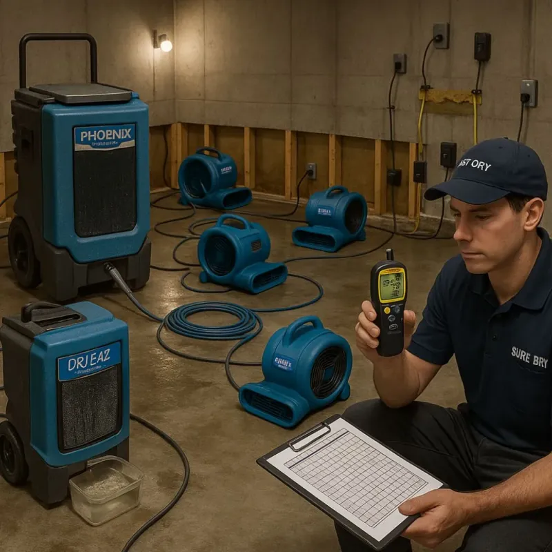 Structural Drying and Dehumidification process in Tyndall, SD